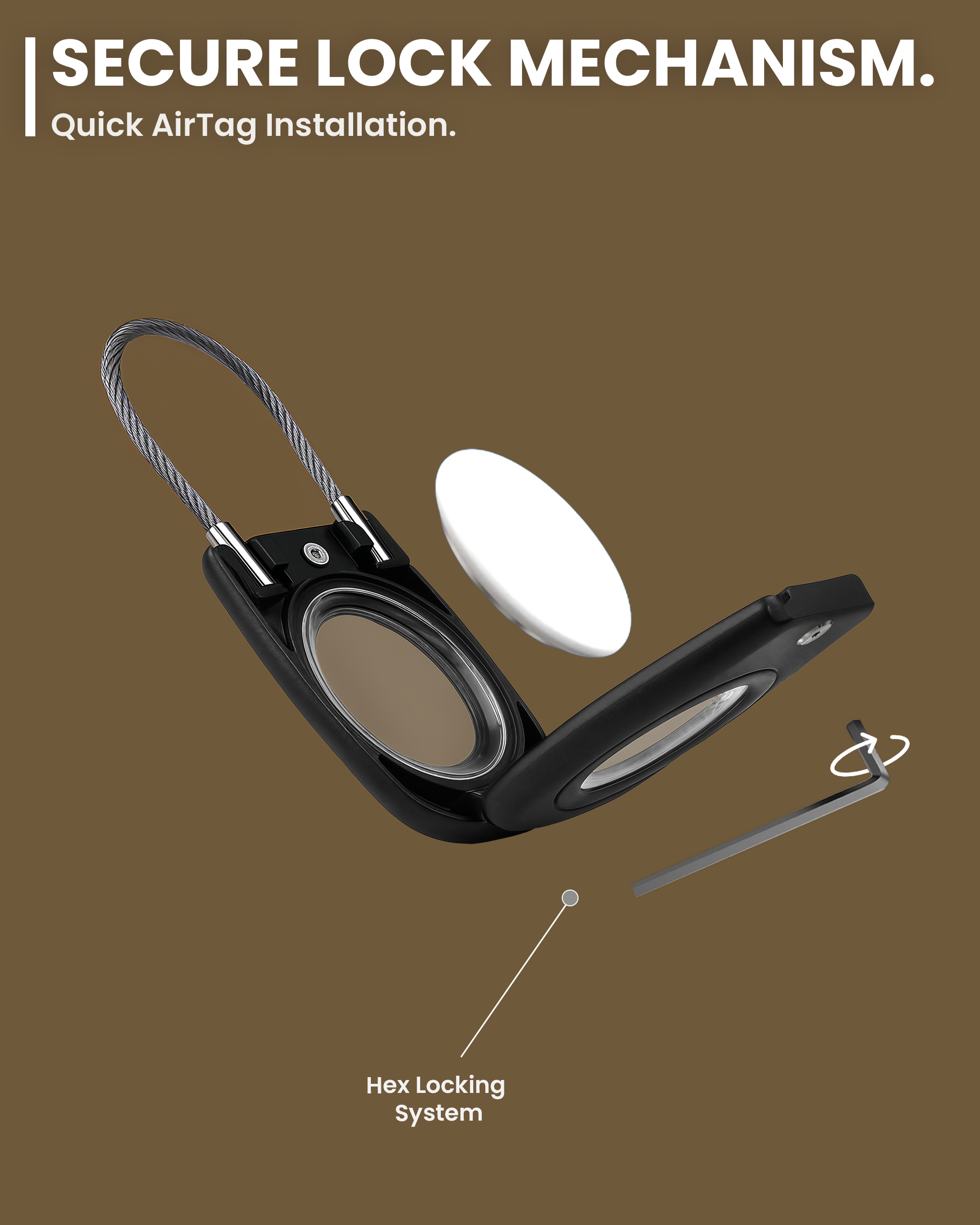 Secure Apple AirTag Holder – (4 Pack) Black - EVEO TV