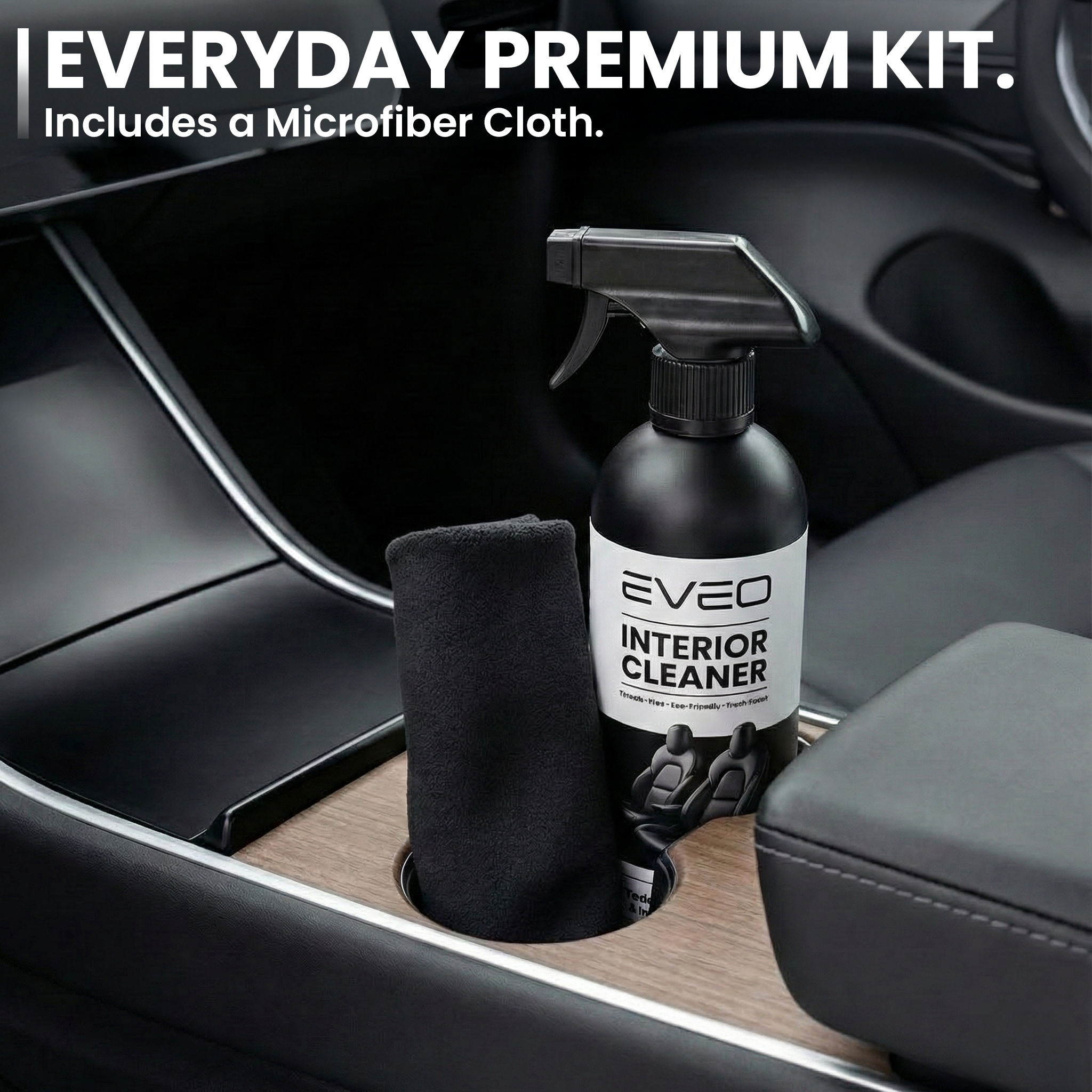 Tesla Interior Cleaner Spray Kit 16 oz | Safe Cleaner for White & Black Vegan Leather