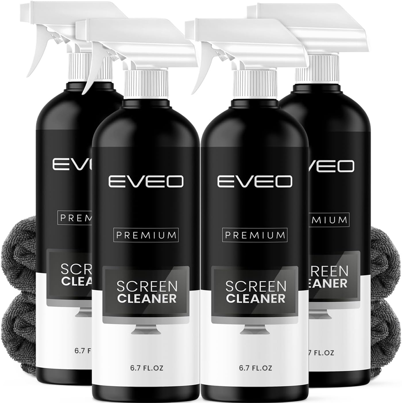 Screen Cleaner Spray 6.7oz - Microfiber Cloth Included - EVEO TV