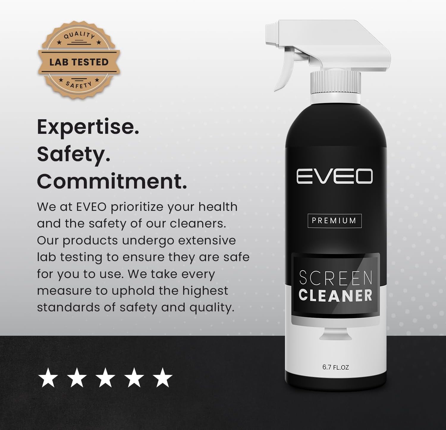 Screen Cleaner Spray 6.7oz - Microfiber Cloth Included - EVEO TV