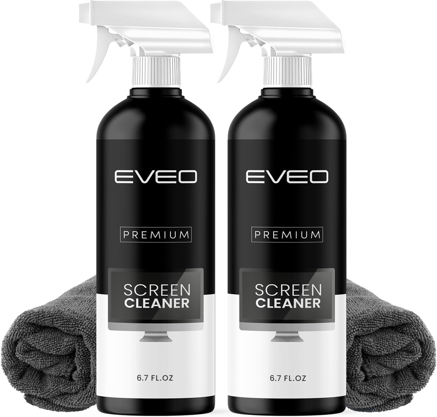 Screen Cleaner Spray 6.7oz - Microfiber Cloth Included - EVEO TV