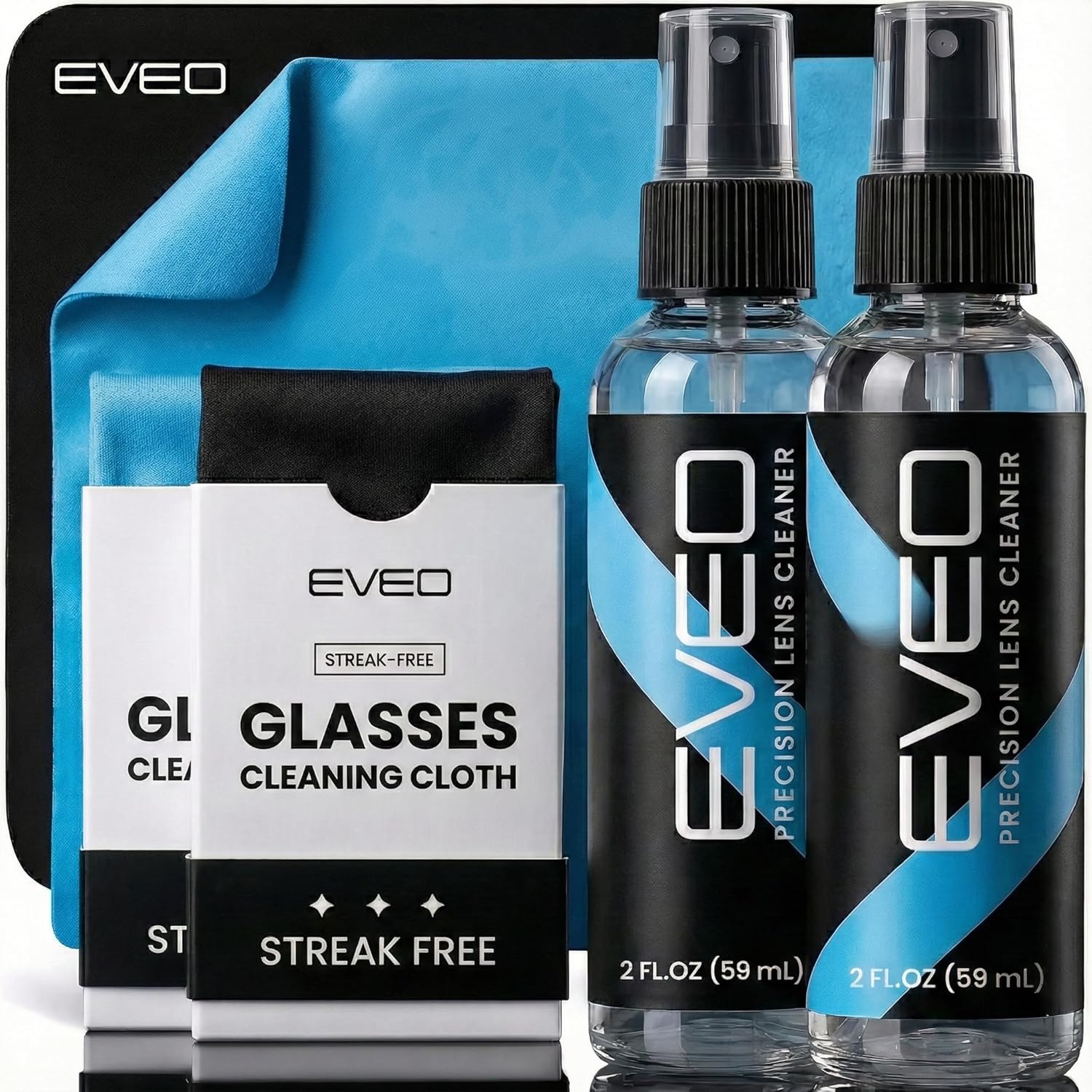 Eyeglass Cleaner Spray - Glasses Cleaner No Streaks Technology & Microfiber Cleaning Cloth - 2 fl.oz