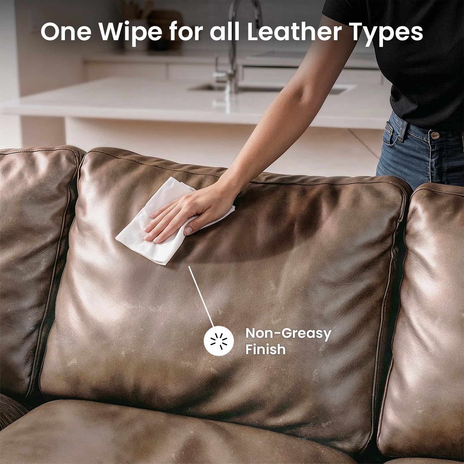 Leather Cleaning Wipes - (3 pack of 30 wipes) - 90 wipes