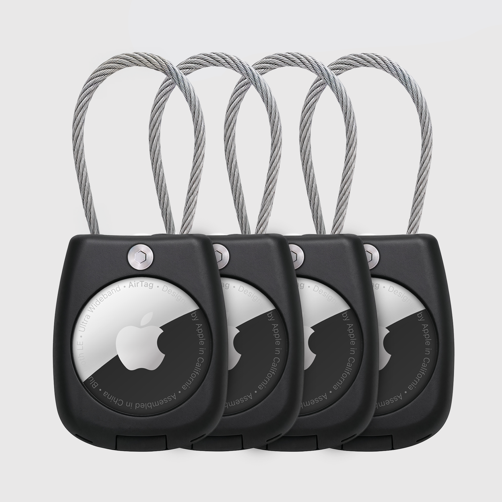 Secure Apple AirTag Holder – (4 Pack) Black - EVEO TV