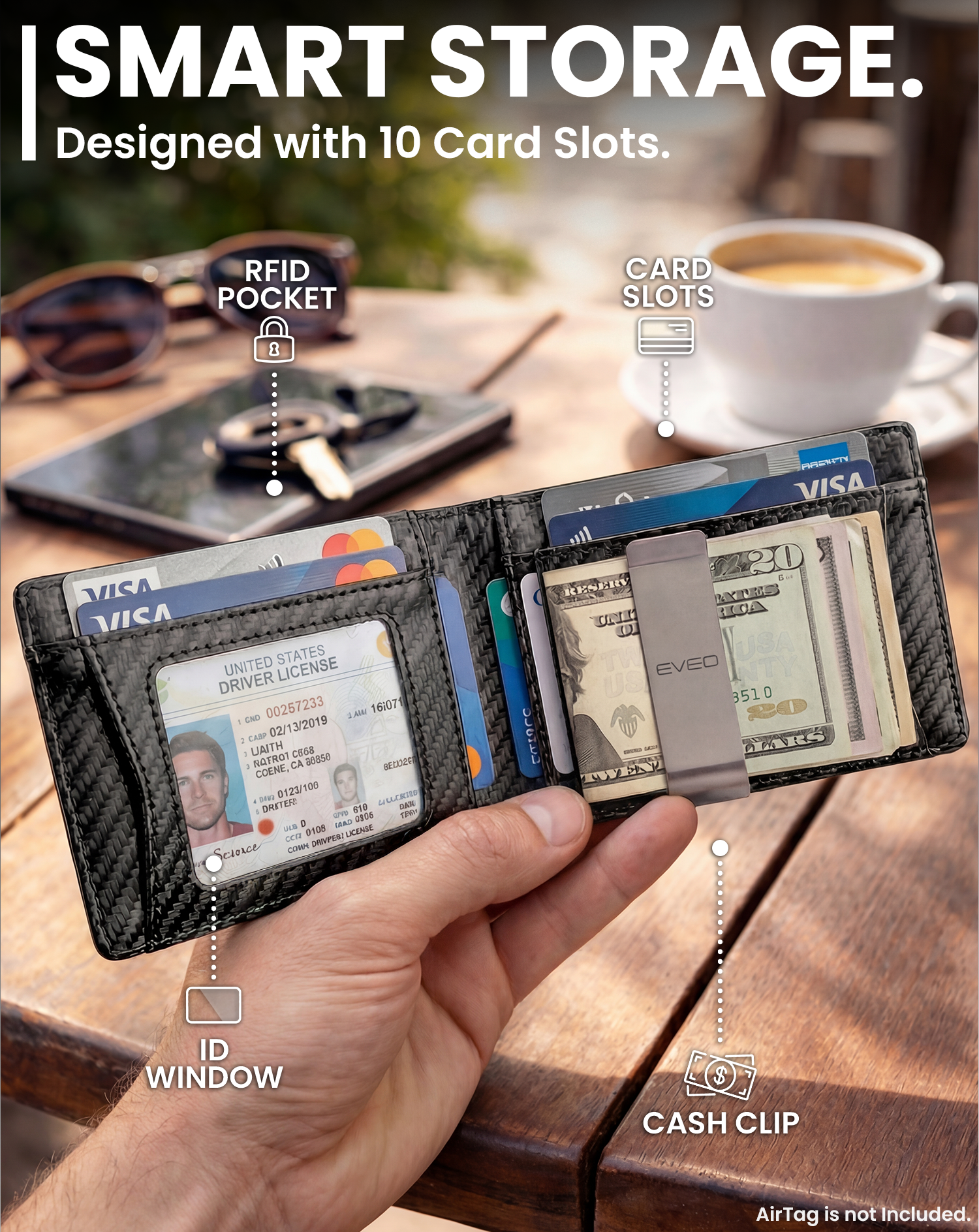 Apple AirTag Wallet - Carbon - EVEO TV