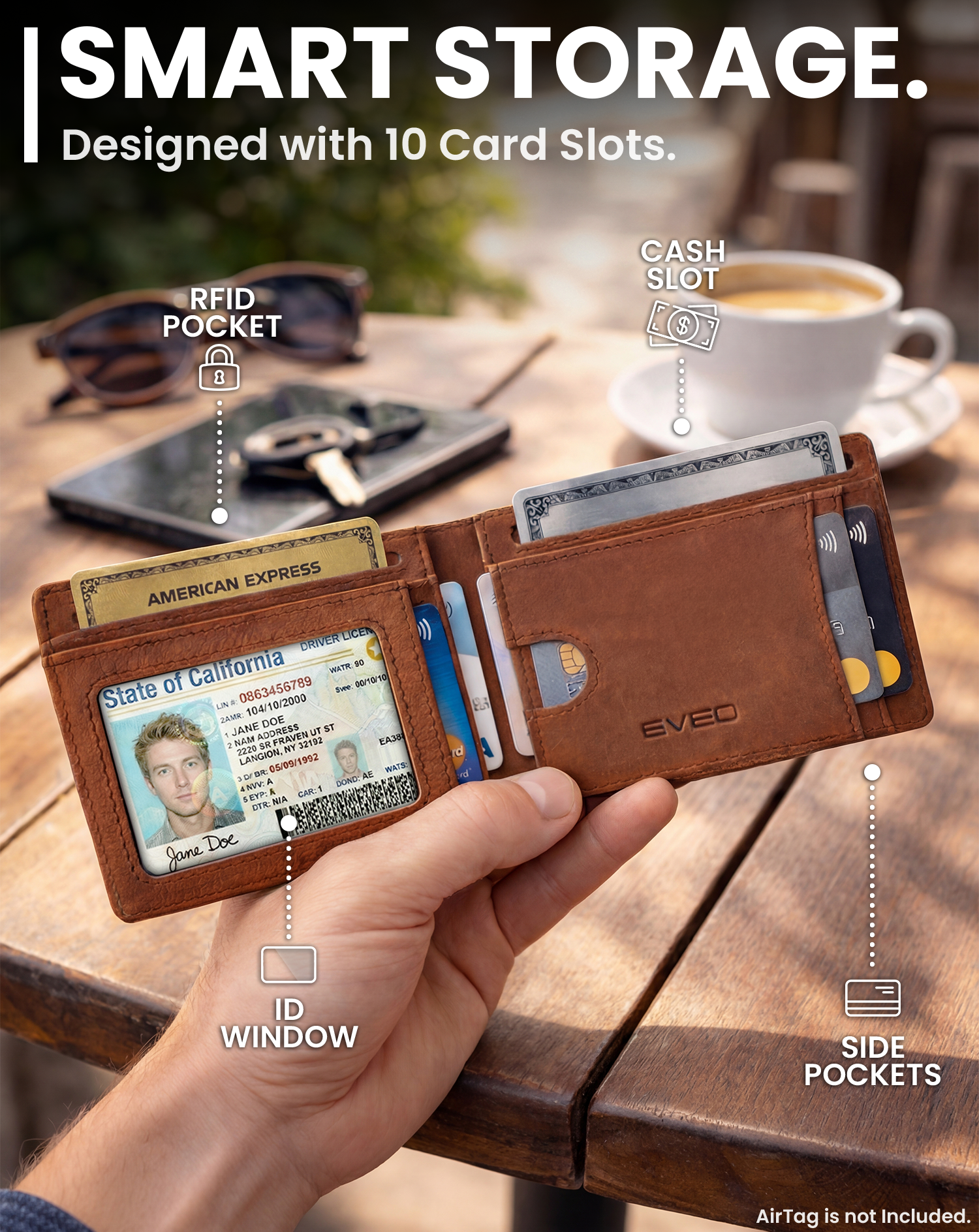 Apple AirTag Wallet - Genuine Leather - EVEO TV