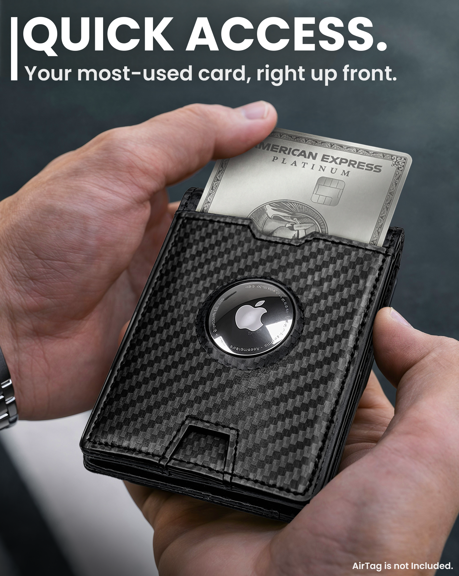 Apple AirTag Wallet - Carbon - EVEO TV