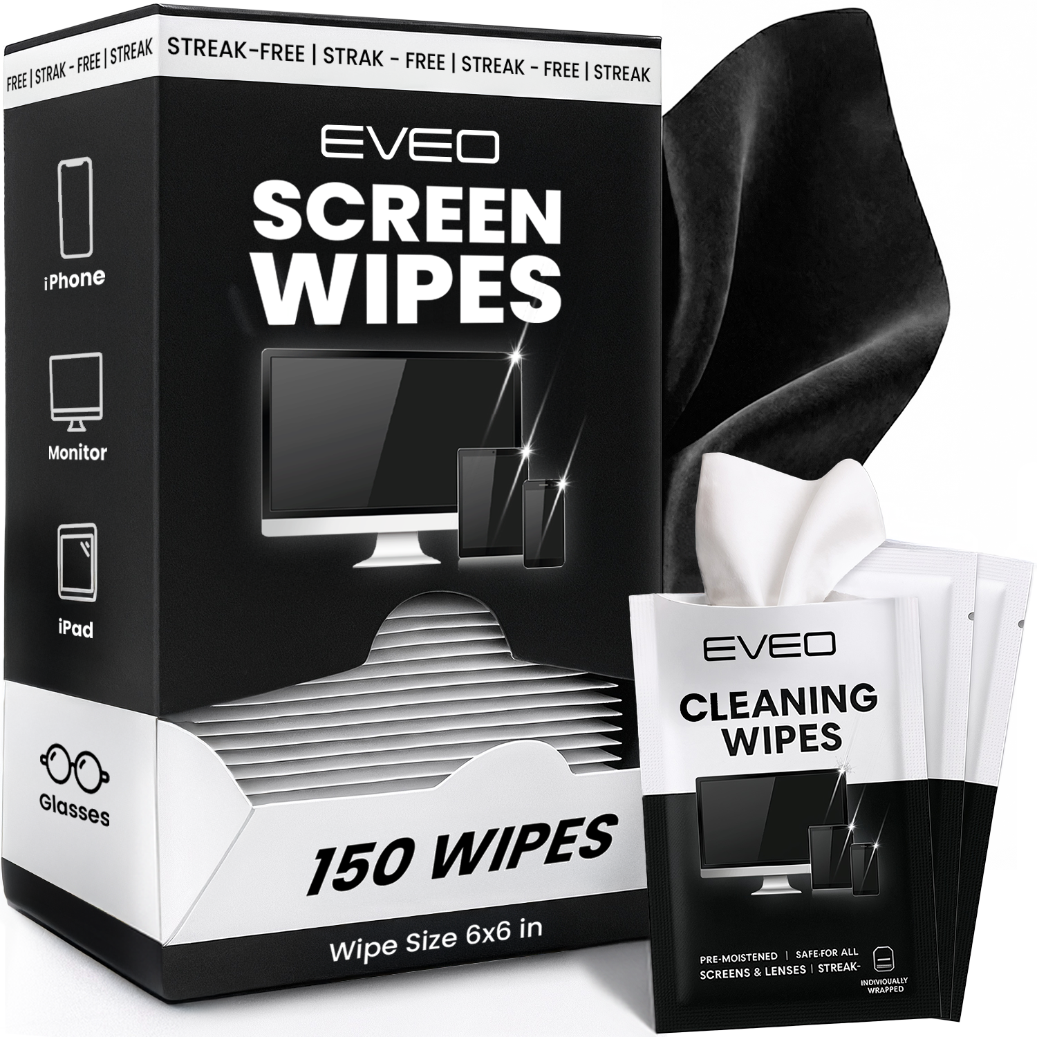 Electronic Wipes - Pack of 150 - EVEO TV