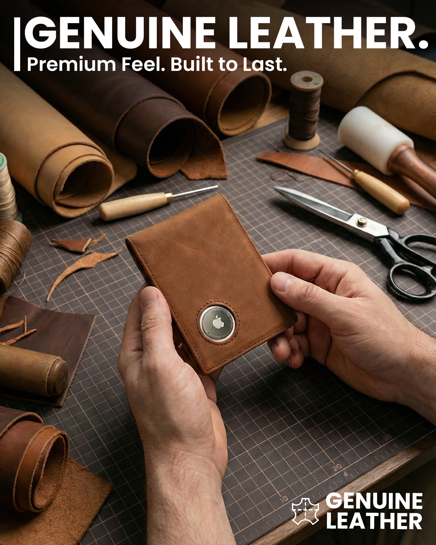 Apple AirTag Wallet - Genuine Leather - EVEO TV