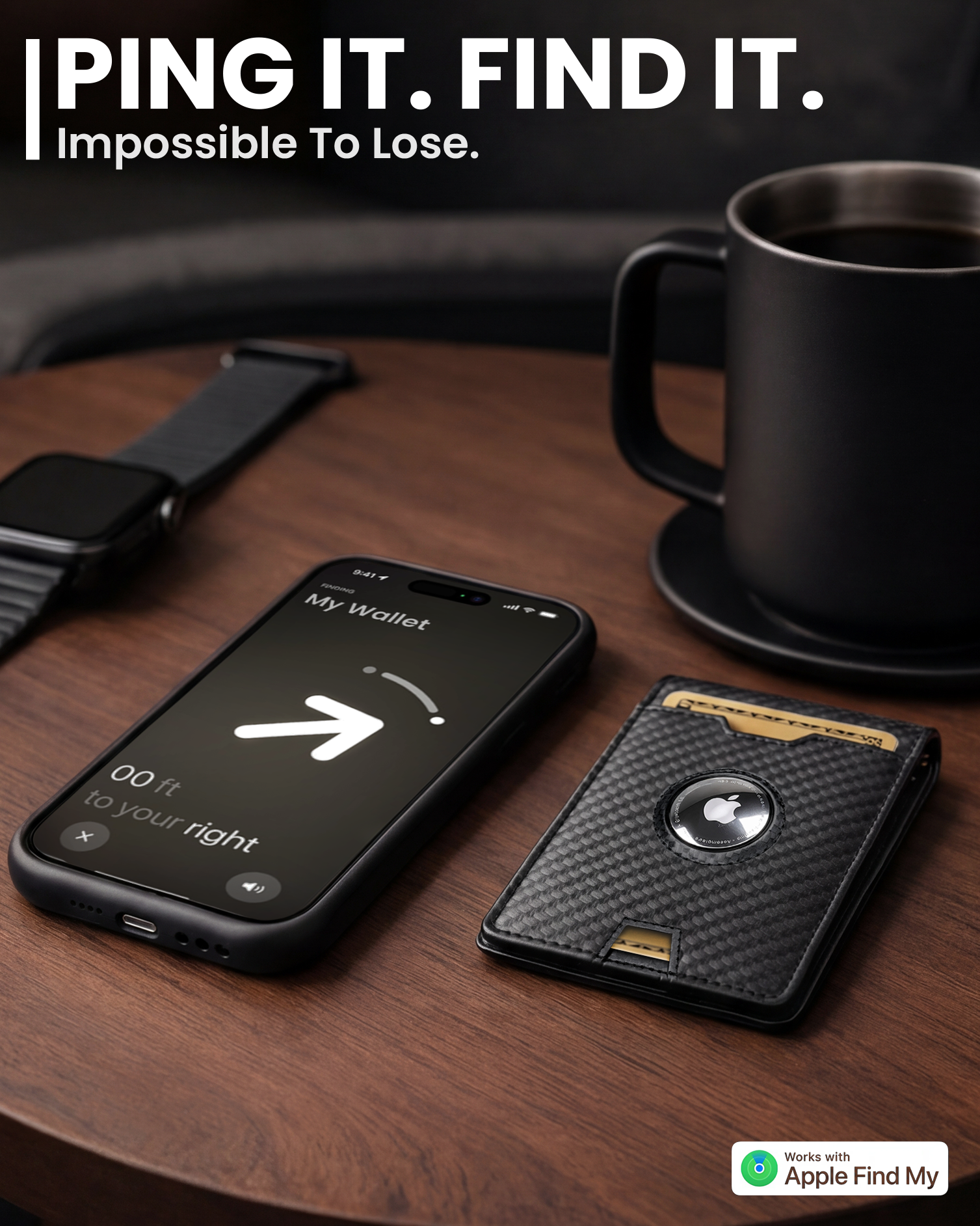 Apple AirTag Wallet - Carbon - EVEO TV