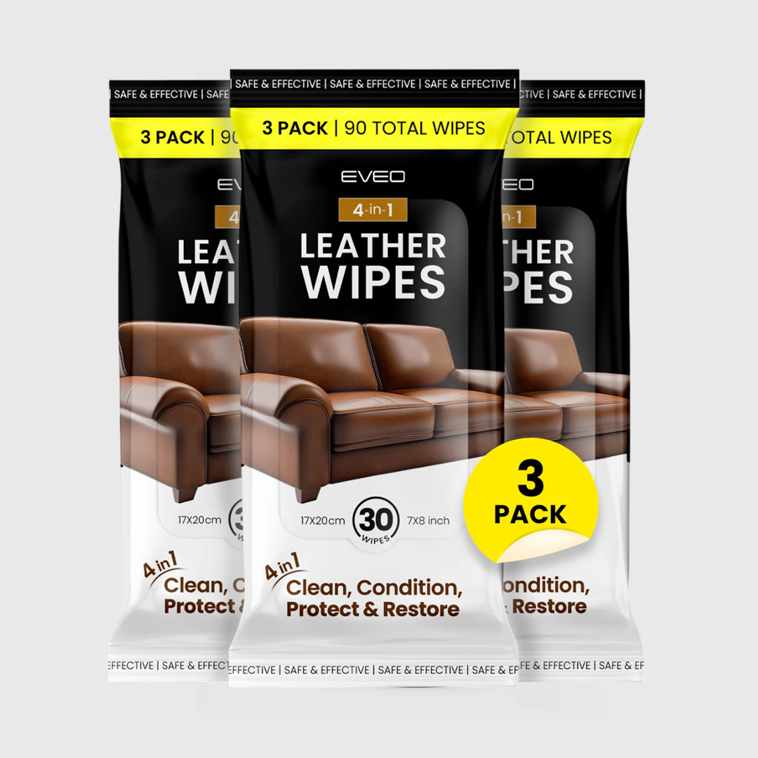 Leather Cleaning Wipes - (3 pack of 30 wipes) - 90 wipes