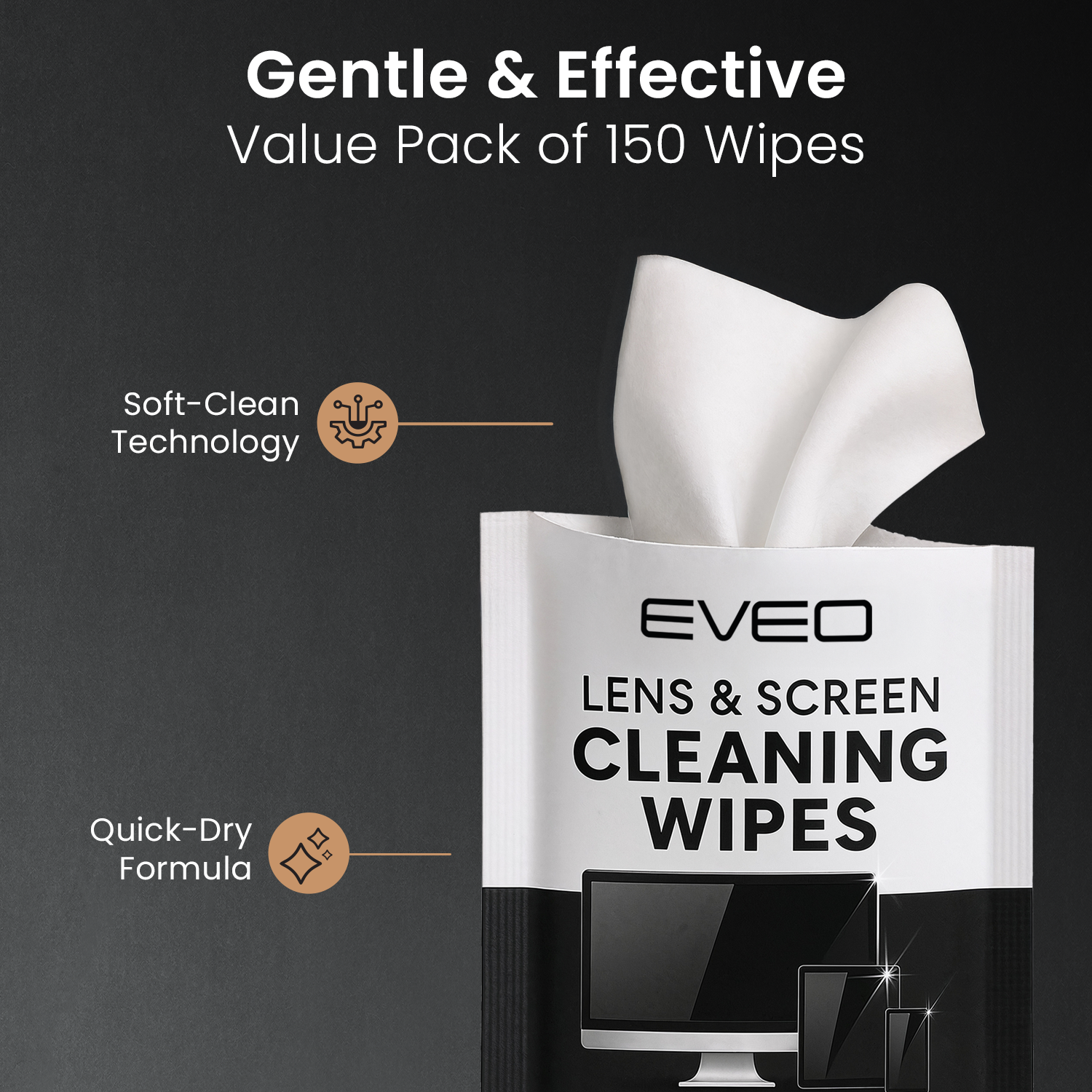 Electronic Wipes - Pack of 150