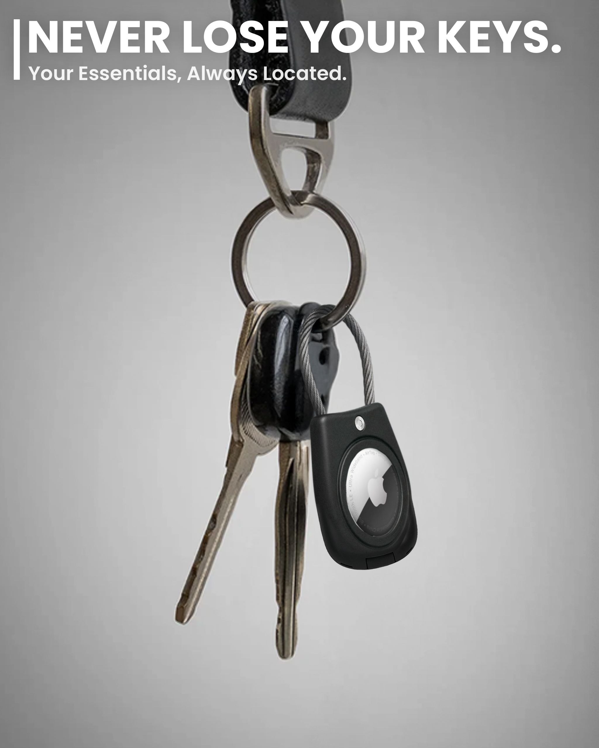 Secure Apple AirTag Holder – (4 Pack) Black - EVEO TV