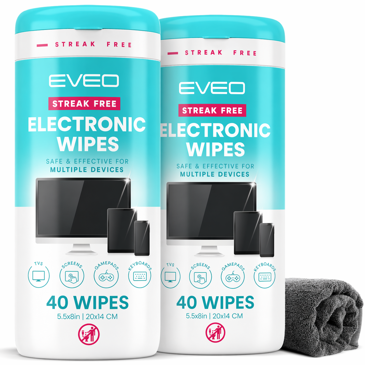 Electronics Wipes - Screen Cleaner - [2 Pack x40]