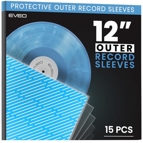 12" UltraClear Vinyl Record Outer Sleeves - Archival Quality (15-100 Packs) - EVEO TV