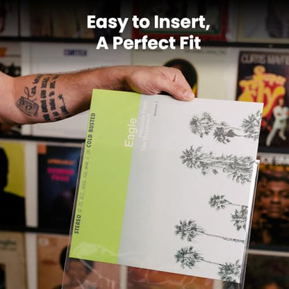 12" UltraClear Vinyl Record Outer Sleeves - Archival Quality (15-100 Packs) - EVEO TV