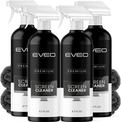 Screen Cleaner Spray 6.7oz - Microfiber Cloth Included - EVEO TV
