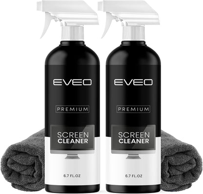 Screen Cleaner Spray 6.7oz - Microfiber Cloth Included - EVEO TV