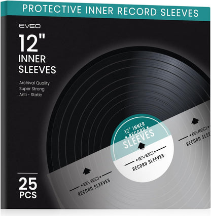 12" Master Vinyl Record Inner Sleeves, Rice Paper - Archival Quality (25-200 Packs) - EVEO TV