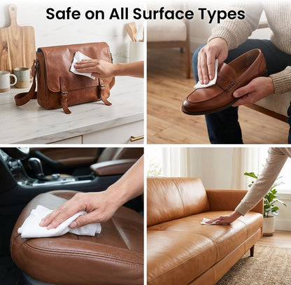 Leather Cleaning Wipes - (3 pack of 30 wipes) - 90 wipes