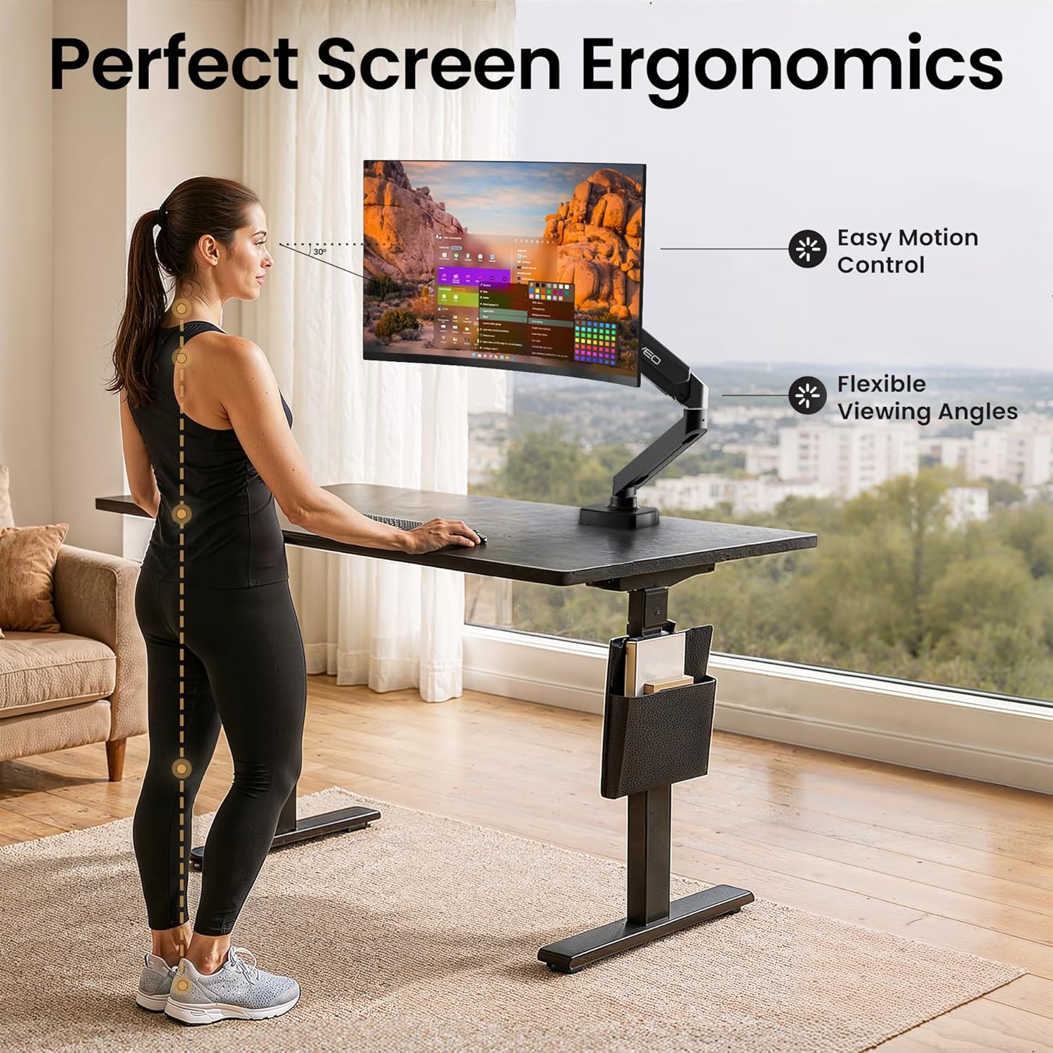 Single Monitor Arm Desk Mount - EVEO TV