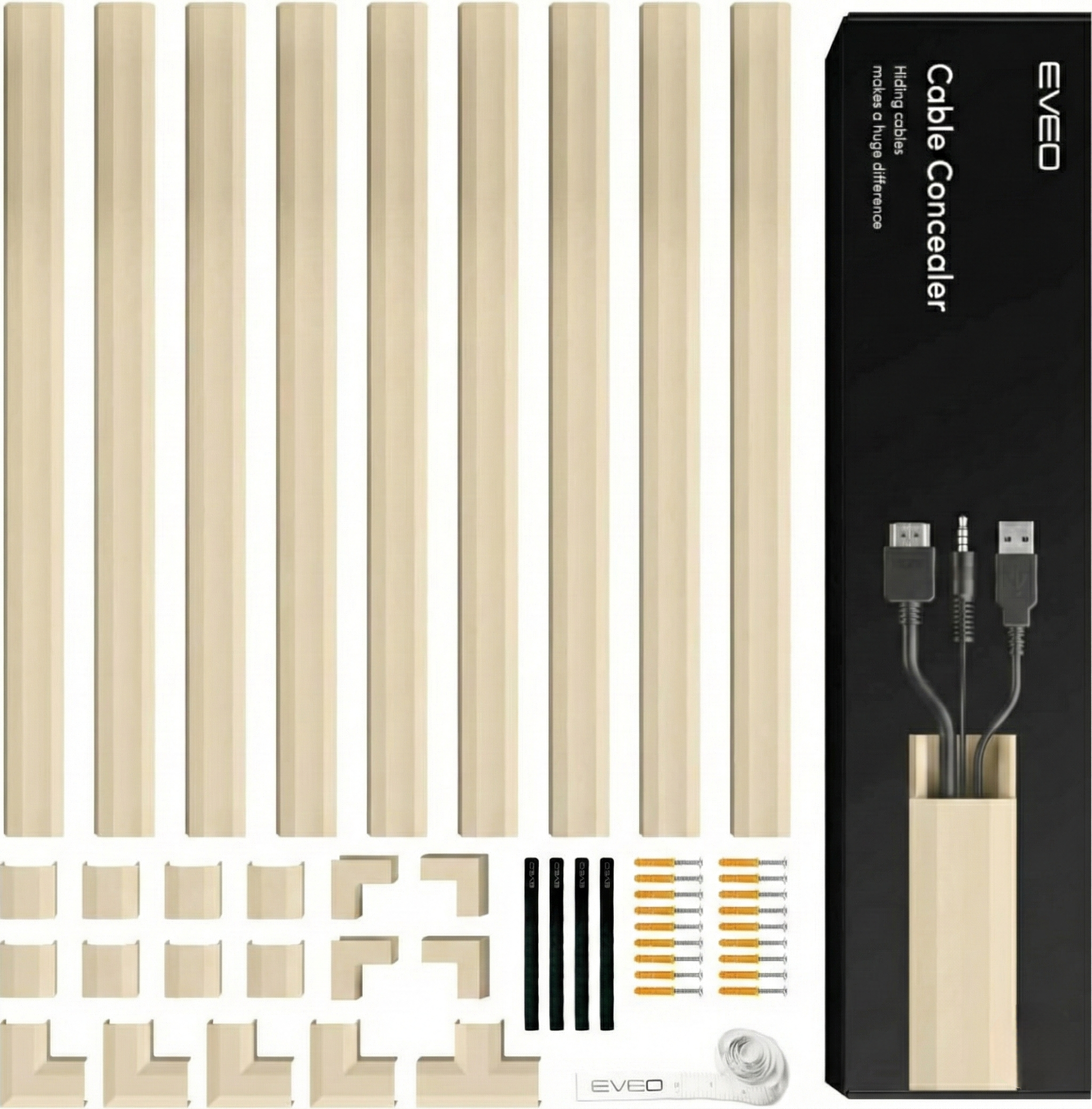 153" Cord Hider Kit - EVEO TV