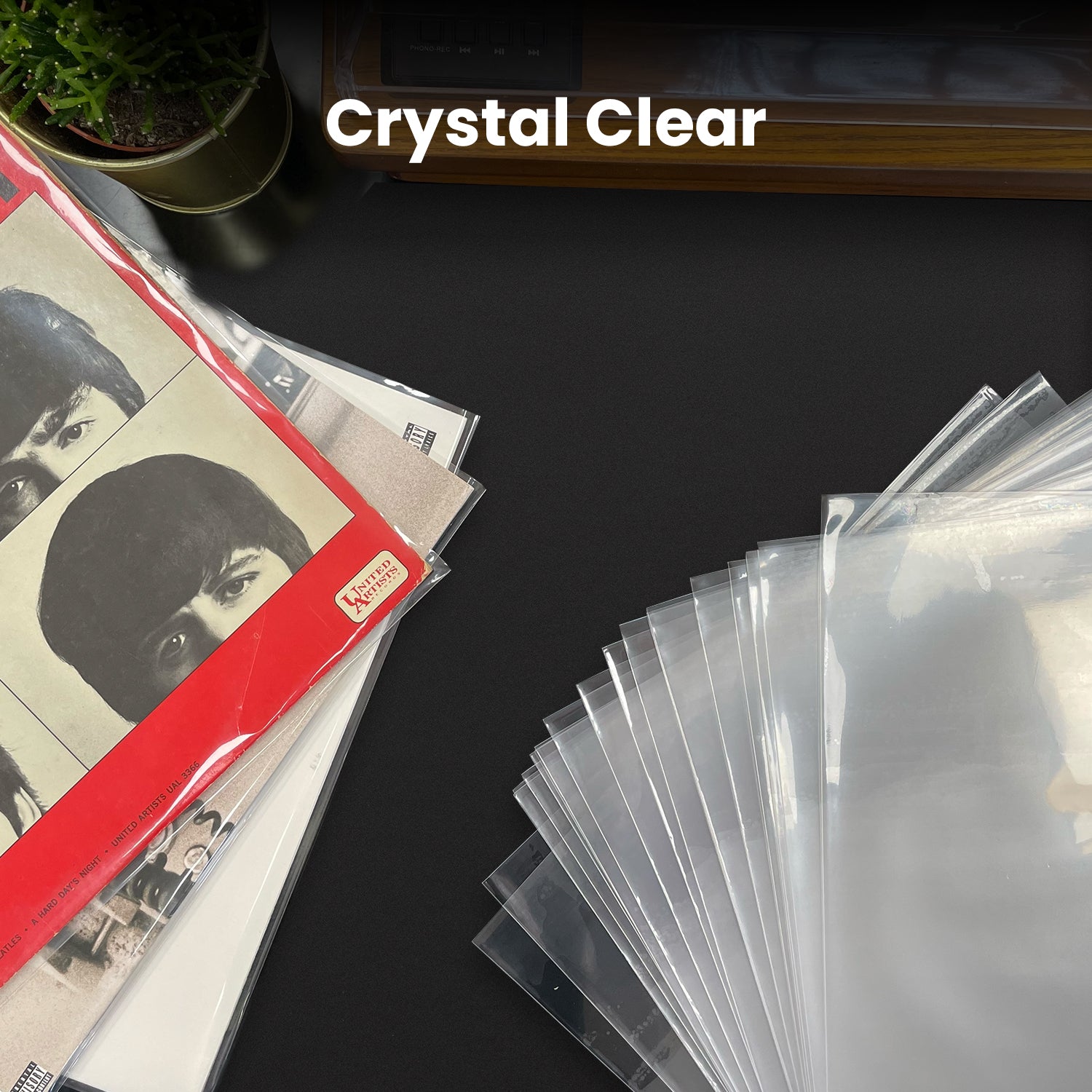 EVEO Vinyl Care Bundle - 200 Vinyl Sleeves + Vinyl 4-1 Cleaner Kit - EVEO TV