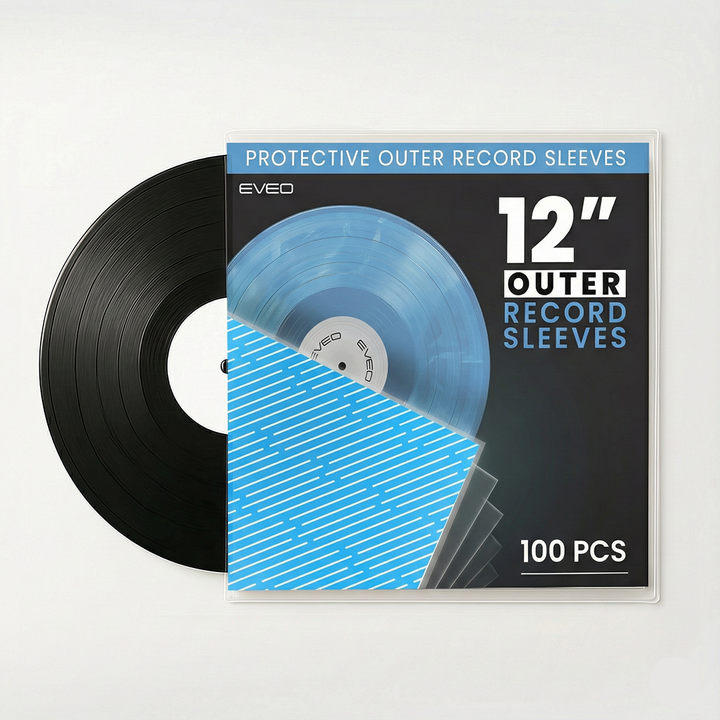 12" UltraClear Vinyl Record Outer Sleeves - Archival Quality (15-100 Packs) - EVEO TV