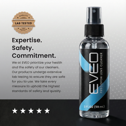 Eyeglass Cleaner Spray - Glasses Cleaner No Streaks Technology & Microfiber Cleaning Cloth - 2 fl.oz - EVEO TV