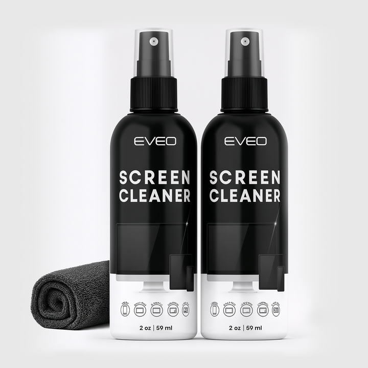 Screen Cleaner Spray 8oz(4ozx2) & Microfiber Clothes - EVEO TV
