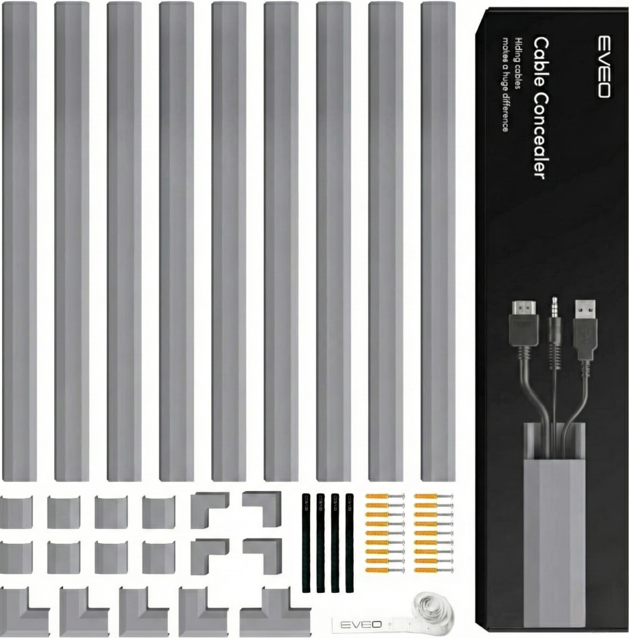 153" Cord Hider Kit - EVEO TV