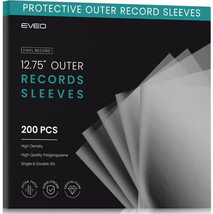 EVEO Vinyl Care Bundle - 200 Vinyl Sleeves + Vinyl 4-1 Cleaner Kit - EVEO TV