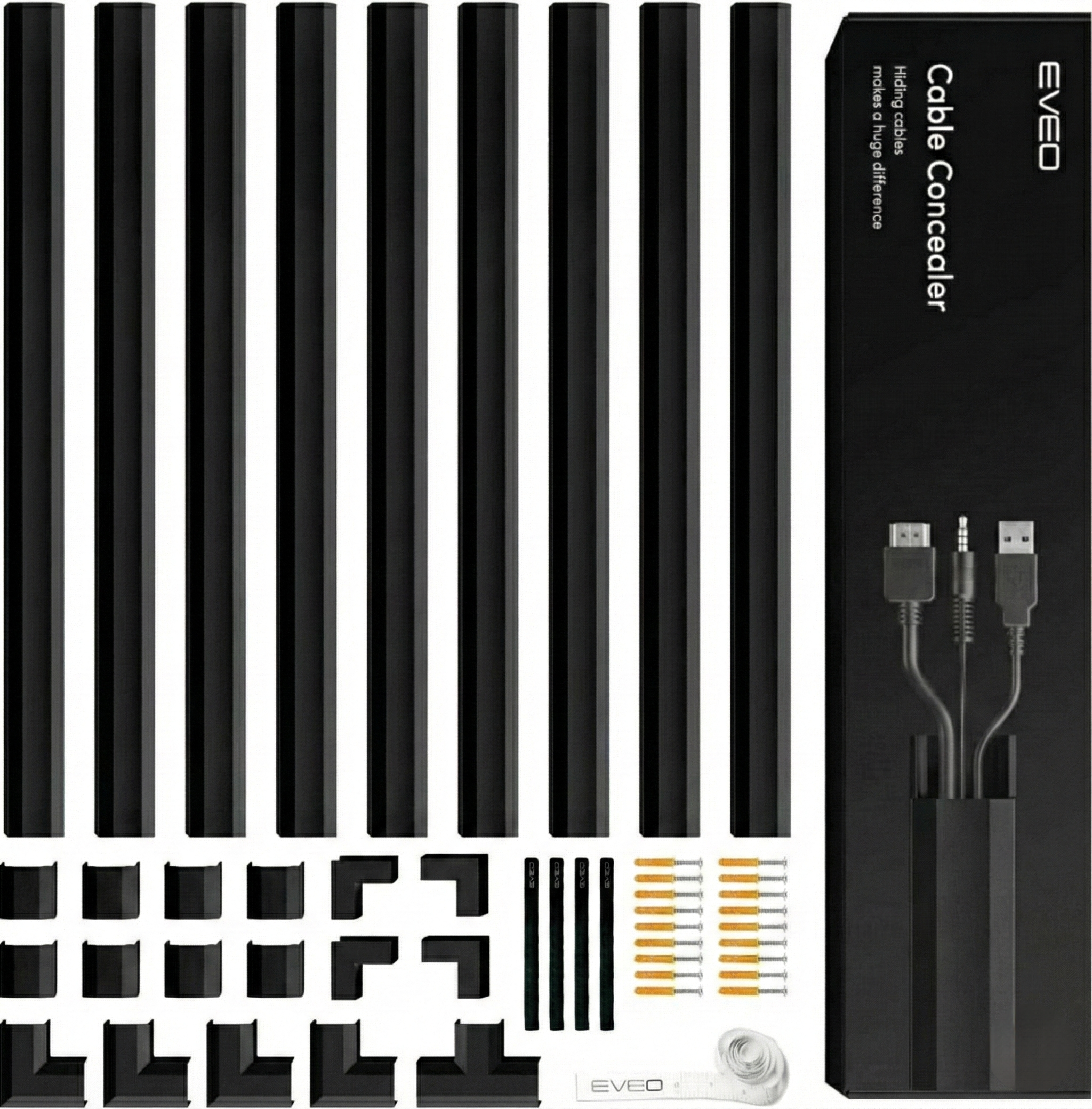 153" Cord Hider Kit - EVEO TV