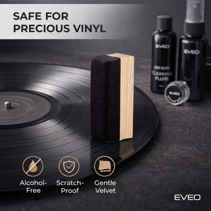 EVEO Vinyl Care Bundle - 200 Vinyl Sleeves + Vinyl 4-1 Cleaner Kit - EVEO TV