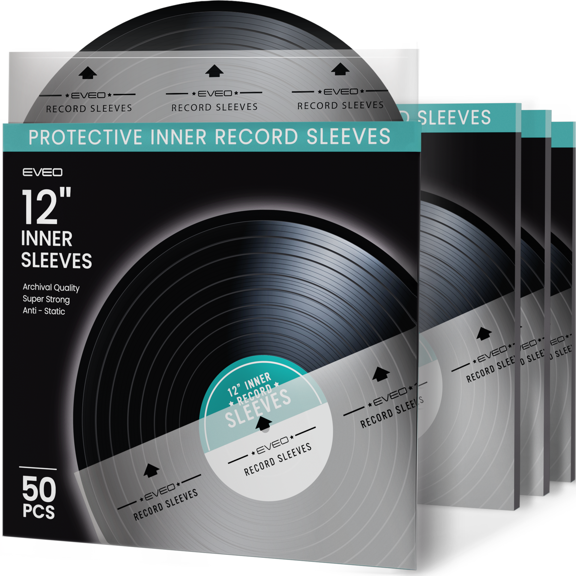 12" Master Vinyl Record Inner Sleeves, Rice Paper - Archival Quality (25-200 Packs) - EVEO TV