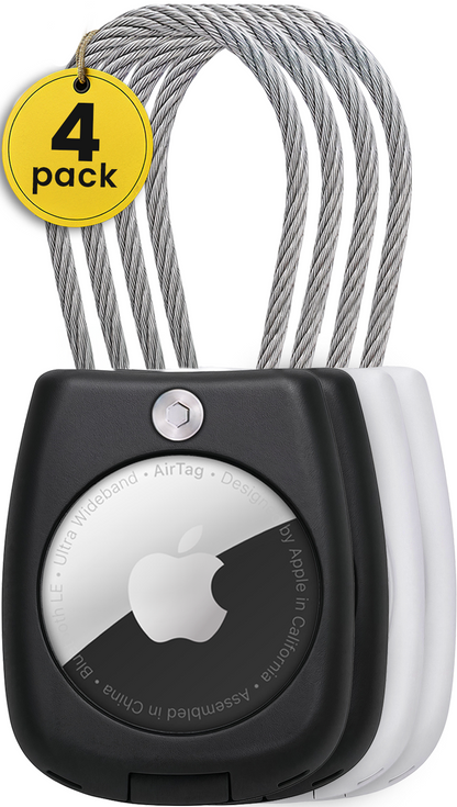 Secure Apple AirTag Holder – (4 Pack) Black - EVEO TV